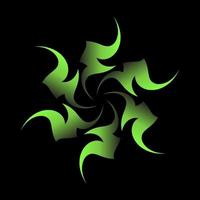 Abstract symbol covered in green fractal star shape vector