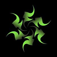 Abstract symbol covered in green fractal star shape vector