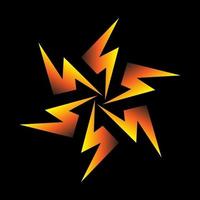 Thunder symbol circular orange color transition vector
