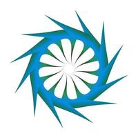 Circle symbol design with pointed sides. Abstract circles in sharp blue color vector
