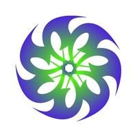 Spirograph spiral transition creative symbol in blue green color vector