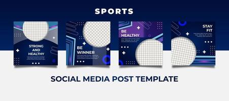 Futuristic Sports Templates for Social Media Post. vector