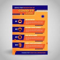 COVID-19, poster of prevention virus at store. vector illustration.