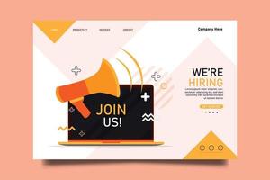 We are Hiring and Join Us. Website Home Page Template. vector