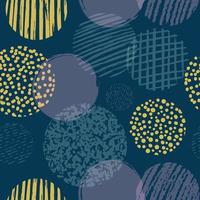 Geometric shapes with textured circles seamless pattern vector