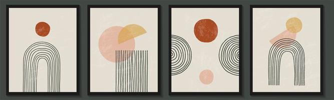 moderno conjunto contemporáneo de composición de formas minimalistas geométricas abstractas vector