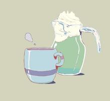 tea cup vector in doodle style