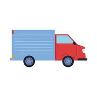 small cargo truck delivering orders vector