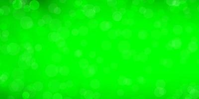 Light Green vector backdrop with circles.