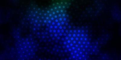 Dark Multicolor vector background with colorful stars.