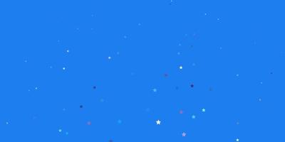 Dark Pink, Blue vector background with small and big stars.