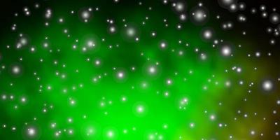 Dark Green vector layout with bright stars.