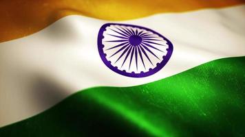 Indien flagga bakgrund viftar på en sömlös ögla