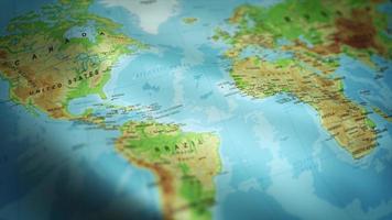 World Map Flag Waving Textured Background Loop video