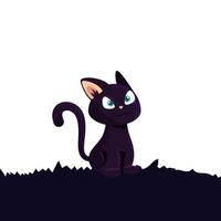 cat feline animal of halloween vector