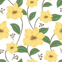 Seamless pattern with flowers concept in the white backdrop vector