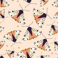 Seamless pattern with colorful moths vector