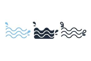 Ripple waves icon set vector