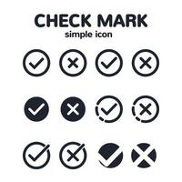 Minimal check mark icon set vector