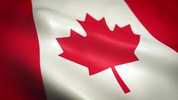 bandera canadiense, ondulación, textura, fondo, lazo