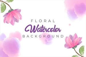 Floral watercolor background with pink concept vector