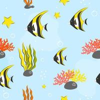 Seamless Pattern with underwater concept vector