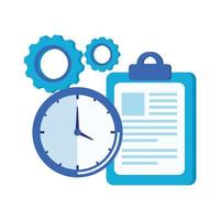 time clock watch and checklist vector