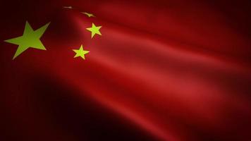 Kina flagga bakgrund viftande sömlös ögla video