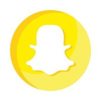 snapchat social media logo icono de estilo plano vector