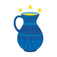 teapot of pottery decorative with stars david vector