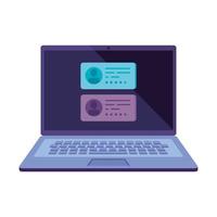 Ordenador portátil para votar en línea icono aislado