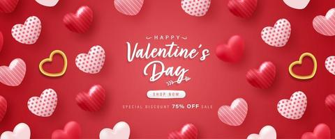 Happy Valentine Day background or banner with lovely elements.