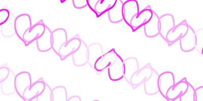 Light Purple vector background with Shining hearts.