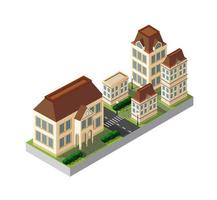 An isometric retro 3D urban module vector