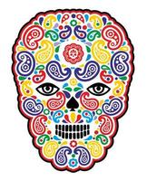 Skull with paisley pattern vector