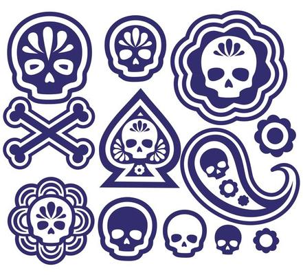 vintage shape skull set