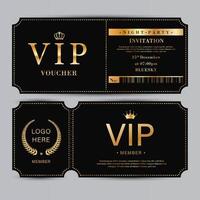 Stub black VIP admission ticket template vector