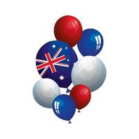 Establecer globos de helio con bandera australia vector