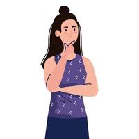 woman avatar flexing vector design