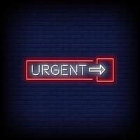 Urgent Neon Signs Style Text Vector