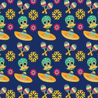 Mexican skulls pattern background vector