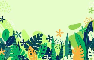 Tropical Plant with Light Green Background vector