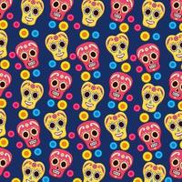 Mexican skulls pattern background vector