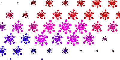 Light Pink, Red vector pattern with coronavirus elements.