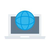sphere browser with laptop flat style icon