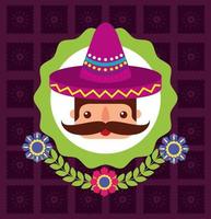 Mexican cartoon man vector design