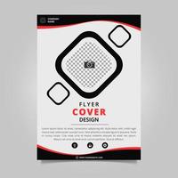 Black and red flyer cover design vector