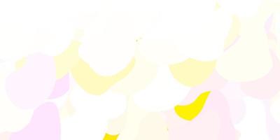 Light pink, yellow vector pattern with abstract shapes.