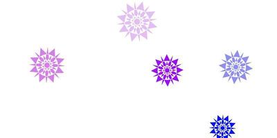 Light pink, blue vector background with christmas snowflakes.