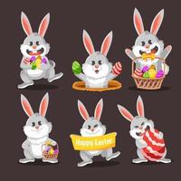 Feel Happy With Easter Rabbit Pack vector